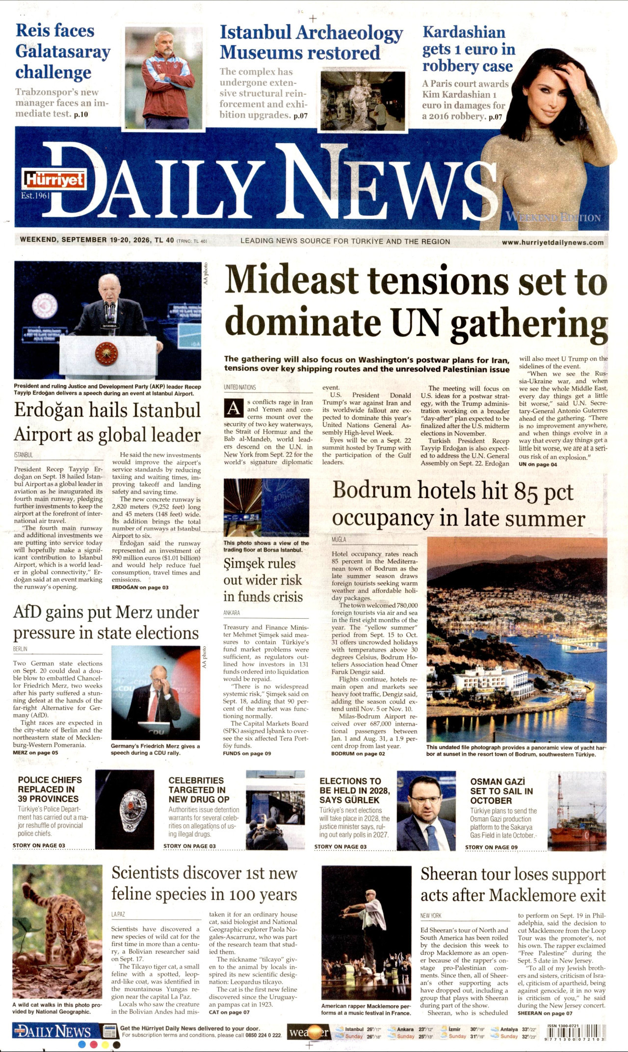 Hürriyet Daily News Gazetesi gazetesi manşeti